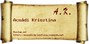 Acsádi Krisztina névjegykártya