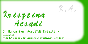 krisztina acsadi business card